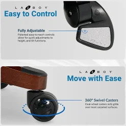 La-Z-Boy Bradley Bonded Leather Executive Chair, Black (46089-CC)