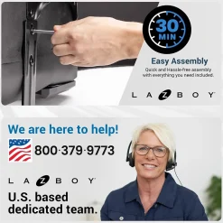 La-Z-Boy Bradley Bonded Leather Executive Chair, Black (46089-CC)