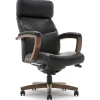 La-Z-Boy Greyson Ergonomic Bonded Leather Swivel Executive Chair, Black (CHR10086B)