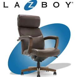 La-Z-Boy Greyson Ergonomic Bonded Leather Swivel Executive Chair, Brown (CHR10086C)