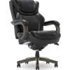 La-Z-Boy Harnett Ergonomic Faux Leather Swivel Executive Chair, Black (46253A)