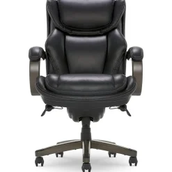 La-Z-Boy Harnett Ergonomic Faux Leather Swivel Executive Chair, Black (46253A)
