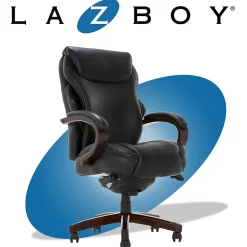 La-Z-Boy Hyland Ergonomic Bonded Leather Swivel Executive Chair, Black (45779A)