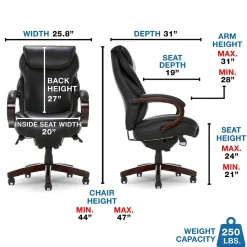 La-Z-Boy Hyland Ergonomic Bonded Leather Swivel Executive Chair, Black (45779A)