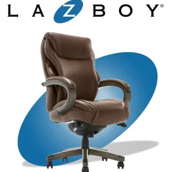 La-Z-Boy Hyland Ergonomic Faux Leather Swivel Executive Chair, Brown (CHR10044C)