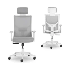 La-Z-Boy Joel Ergonomic Mesh Swivel Executive Chair, Gray/White (60065)