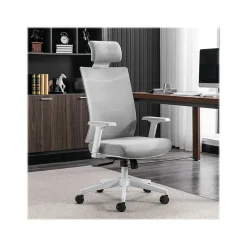 La-Z-Boy Joel Ergonomic Mesh Swivel Executive Chair, Gray/White (60065)