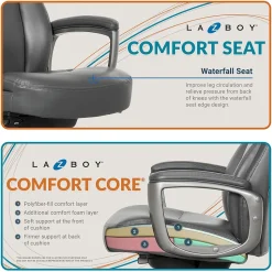 La-Z-Boy Leather Executive Chair, Gray (51446)