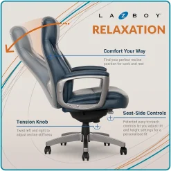 La-Z-Boy Leather Executive Chair, Blue (51447)