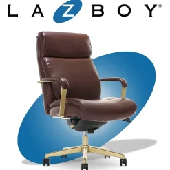La-Z-Boy Melrose Ergonomic bonded Leather Swivel Executive Chair, Brown (CHR10084C)