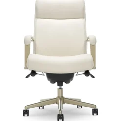 La-Z-Boy Melrose Ergonomic bonded Leather Swivel Executive Chair, White (CHR10084B)