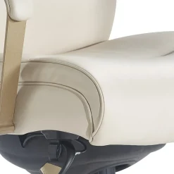 La-Z-Boy Melrose Ergonomic bonded Leather Swivel Executive Chair, White (CHR10084B)