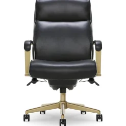 La-Z-Boy Melrose Ergonomic Bonded Leather Swivel Executive Chair, Black (CHR10084A)
