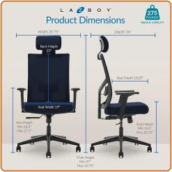 La-Z-Boy Mesh Swivel Executive Chair, Navy (51489-NVY)