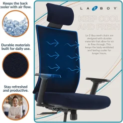 La-Z-Boy Mesh Swivel Executive Chair, Navy (51489-NVY)