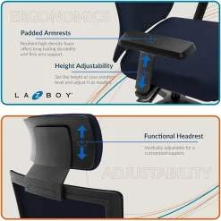 La-Z-Boy Mesh Swivel Executive Chair, Navy (51489-NVY)