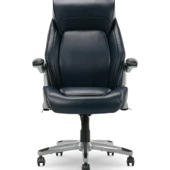 La-Z-Boy Meyer Ergonomic Bonded Leather Swivel Executive Chair, Navy (60082-NVY)