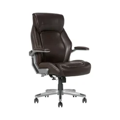 La-Z-Boy Meyer Ergonomic Bonded Leather Swivel Executive Chair, Brown (60082-BRN)