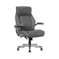 La-Z-Boy Meyer Ergonomic Bonded Leather Swivel Executive Chair, Gray (60082-GRY)