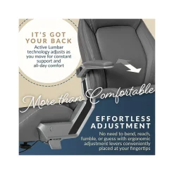 La-Z-Boy Meyer Ergonomic Bonded Leather Swivel Executive Chair, Gray (60082-GRY)