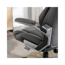 La-Z-Boy Meyer Ergonomic Bonded Leather Swivel Executive Chair, Gray (60082-GRY)