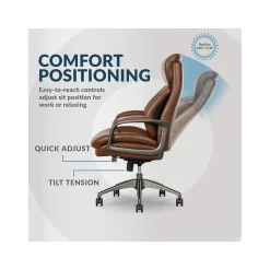 La-Z-Boy Nova Ergonomic Polyurethane Swivel Executive Chair, Cognac (52372-CBRN)