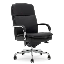 La-Z-Boy Opus Ergonomic Bonded Leather Swivel Executive Chair, Black and Chrome (CCHR10015D)