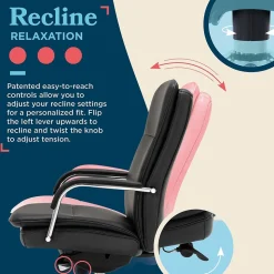 La-Z-Boy Opus Ergonomic Bonded Leather Swivel Executive Chair, Black and Chrome (CCHR10015D)