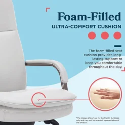 La-Z-Boy Opus Ergonomic Bonded Leather Swivel Executive Chair, Gray and Graphite (CCHR10015B)