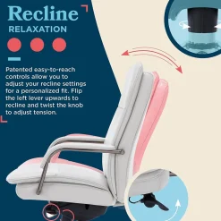 La-Z-Boy Opus Ergonomic Bonded Leather Swivel Executive Chair, Gray and Graphite (CCHR10015B)