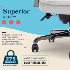 La-Z-Boy Opus Ergonomic Bonded Leather Swivel Executive Chair, Gray and Graphite (CCHR10015B)