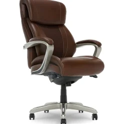 La-Z-Boy Salerno Ergonomic Bonded Leather Swivel Executive Chair, Brown (45778-BRN)