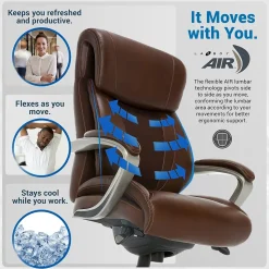 La-Z-Boy Salerno Ergonomic Bonded Leather Swivel Executive Chair, Brown (45778-BRN)