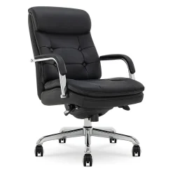 La-Z-Boy Sonata Ergonomic Bonded Leather Swivel Executive Chair, Black and Chrome (CCHR10014D)