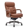 La-Z-Boy Sonata Ergonomic Bonded Leather Swivel Executive Chair, Cognac and Graphite (CCHR10014C)