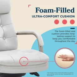 La-Z-Boy Sonata Ergonomic Bonded Leather Swivel Executive Chair, Gray and Graphite (CCHR10014B)