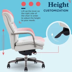 La-Z-Boy Sonata Ergonomic Bonded Leather Swivel Executive Chair, Gray and Graphite (CCHR10014B)