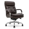 La-Z-Boy Sonata Ergonomic Bonded Leather Swivel Executive Chair, Dark Brown and Chrome (CCHR10014E)