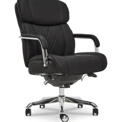 La-Z-Boy Sutherland Ergonomic Faux Leather Swivel Computer and Desk Chair, Black (CHR10048A)