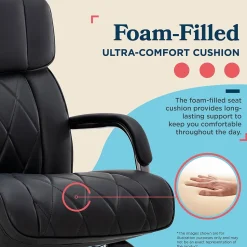 La-Z-Boy Symphony Ergonomic Bonded Leather Swivel Executive Chair, Black and Graphite (CCHR10013E)