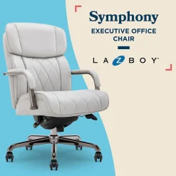 La-Z-Boy Symphony Ergonomic Bonded Leather Swivel Executive Chair, Gray and Graphite (CCHR10013B)