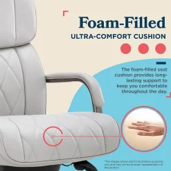 La-Z-Boy Symphony Ergonomic Bonded Leather Swivel Executive Chair, Gray and Graphite (CCHR10013B)