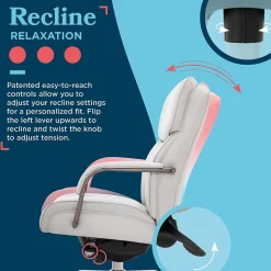 La-Z-Boy Symphony Ergonomic Bonded Leather Swivel Executive Chair, Gray and Graphite (CCHR10013B)