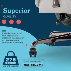 La-Z-Boy Symphony Ergonomic Bonded Leather Swivel Executive Chair, Gray and Graphite (CCHR10013B)