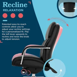 La-Z-Boy Symphony Ergonomic Bonded Leather Swivel Executive Chair, Black and Chrome (CCHR10013D)