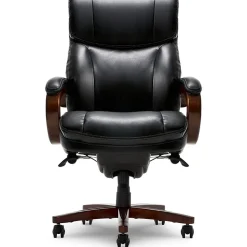 La-Z-Boy Trafford Ergonomic Bonded Leather Swivel Executive Chair, Black (45782A)