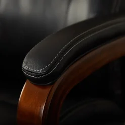 La-Z-Boy Trafford Ergonomic Bonded Leather Swivel Executive Chair, Black (45782A)