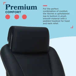 La-Z-Boy Vannes Ergonomic Faux Leather Swivel Executive Chair, Black (60101-BLK)