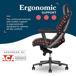 La-Z-Boy Vannes Ergonomic Faux Leather Swivel Executive Chair, Black (60101-BLK)