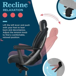 La-Z-Boy Vannes Ergonomic Faux Leather Swivel Executive Chair, Black (60101-BLK)